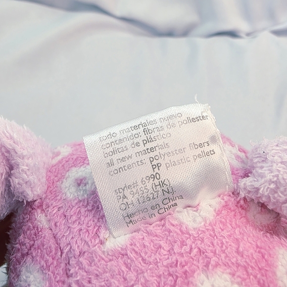 Carters Prestige Pink Floral Rabbit Plush Toy Terry Fleece No Sound 9 Inch - Picture 7 of 8